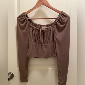 Madewell Taupe Crop Top - Small
